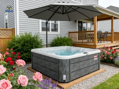 ¿Cuáles son los diseños de patio trasero incluidos en las ideas de spa al air...
